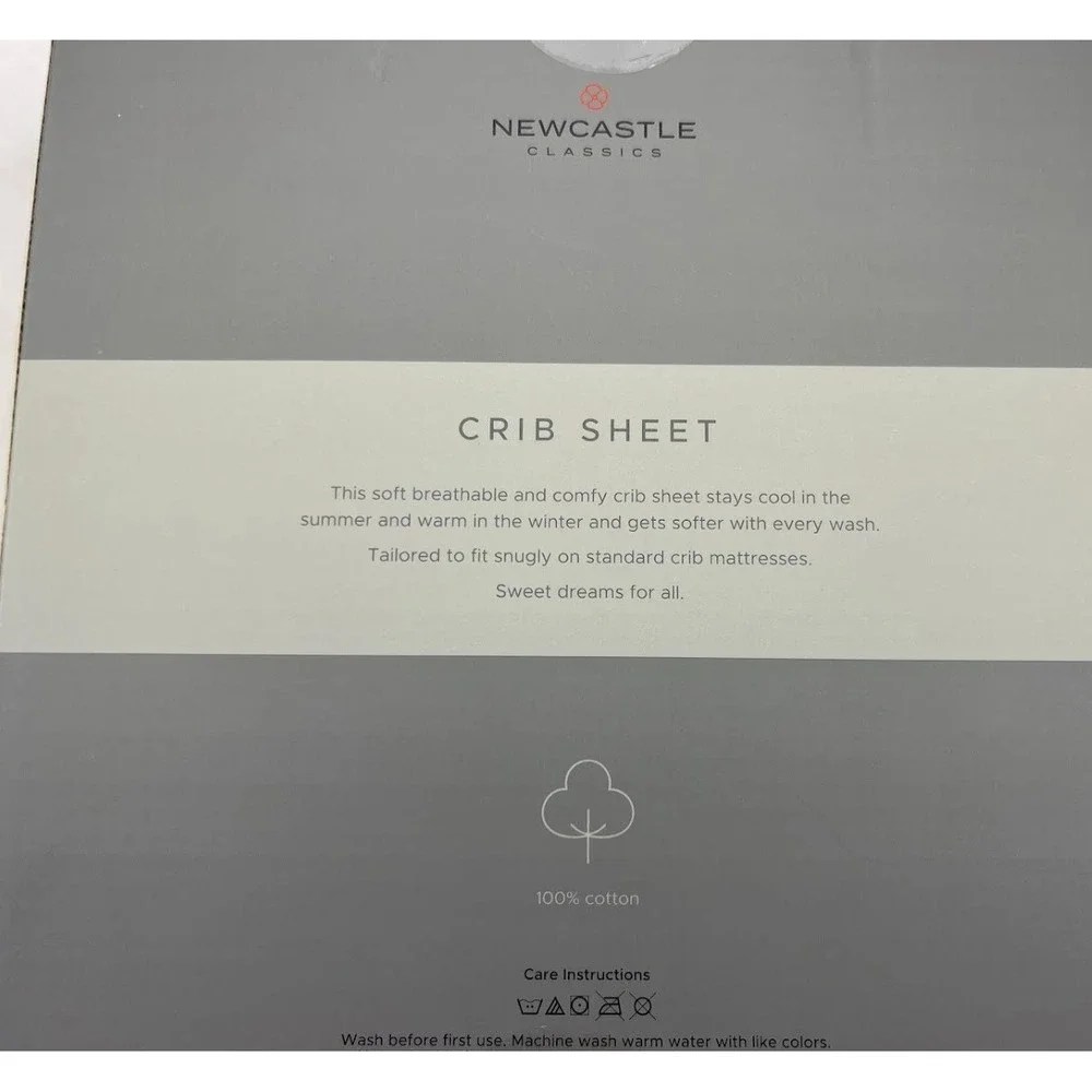 Pink Deer Cotton Muslin Fitted Baby‎ Crib Sheet White Standard Mattress NWT